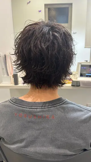 ミディアム パーマ 鼎一真ハイトーン/ パーマ/何でも屋さんのヘアスタイル