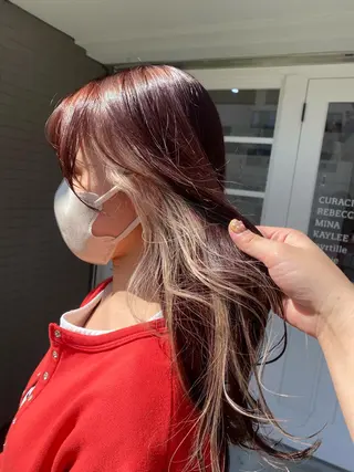 ロング カラー ヘアアレンジ あおい 🍒暖色カラーのヘアスタイル