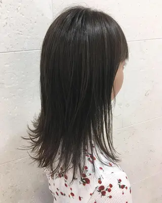 セミロング カラー 斉藤 貴也のヘアスタイル