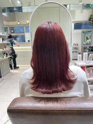 セミロング 艶カラー🩵中久保 舞優🩵のヘアスタイル