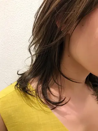 ミディアム カラー ウエモト　タク ショート/レイヤーのヘアスタイル