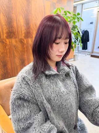 ミディアム カラー パーマ ヘアアレンジ 美髪改善/レイヤー カット🫧辻未侑のヘアスタイル
