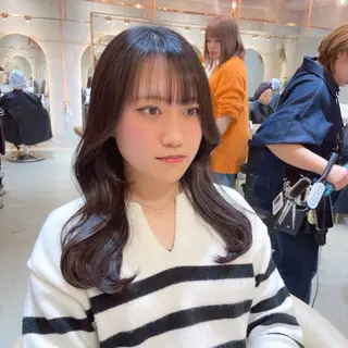 セミロング カラー レイヤー/韓国ヘア 縮毛矯正🫧鈴木颯のヘアスタイル