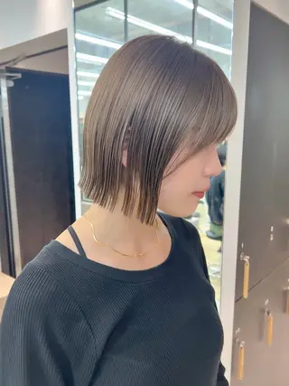 ミディアム ボブ/縮毛矯正 髪質改善/もえるのヘアスタイル