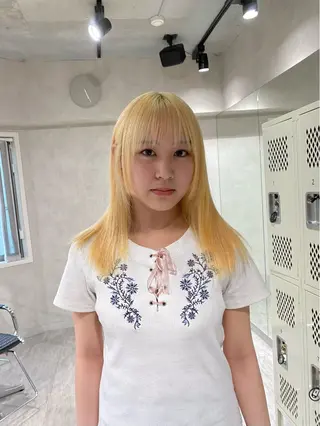 セミロング カラー ダブルカラー ブリーチ/kaitoのヘアスタイル