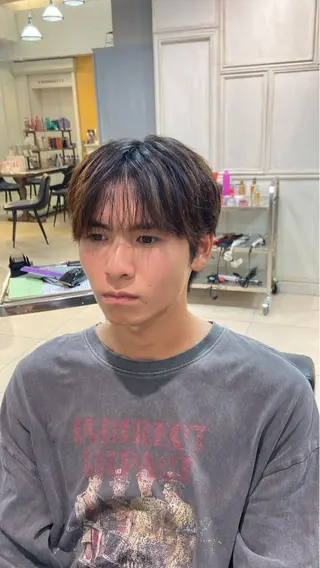 メンズ メンズカット/韓国 ウルフ/毛流れのヘアスタイル