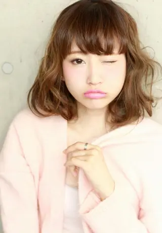 セミロング ミディアム パーマ カラー Lumderica(ラムデリカ)所属・横浜/元町/石川町 ラムデリカYUKAのヘアスタイル