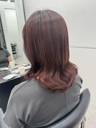 ミディアム カラー パーマ GO TODAY シェアサロン 銀座Arc店所属・デジタルパーマ🫧 韓国風ヘア🫧サクラのヘアスタイル