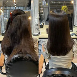 セミロング 毛流れが作れる 縮毛矯正/渡部純生のヘアスタイル