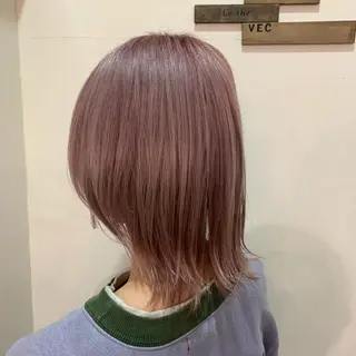 ミディアム カラー ボブ/インナーカラー ショート/佐野祥子のヘアスタイル