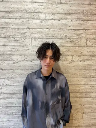 ショート パーマ メンズ メンズパーマ特化型 /京橋/栗野京弥のヘアスタイル