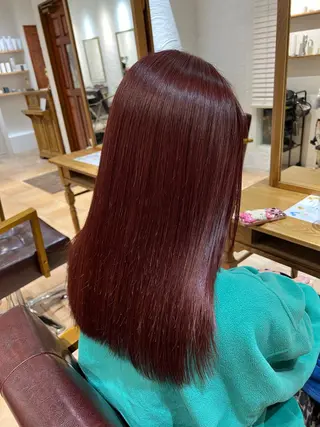 セミロング カラー 🥀韓国ヘア🥀 宮津真菜のヘアスタイル