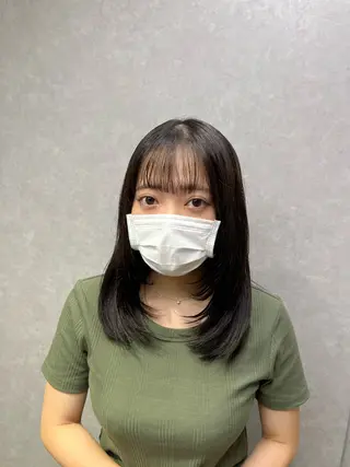 セミロング 👑毛流れ、艶髪◉ 縮毛矯正錦糸町ヒガシのヘアスタイル