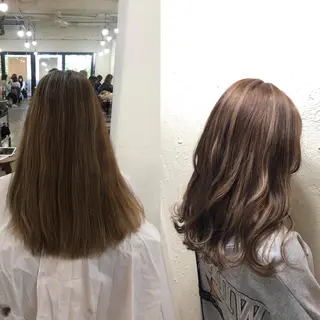 セミロング 艶カラー🩵💛 NANAのヘアスタイル