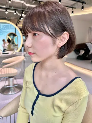 ミディアム カラー かえ🩶韓国ボブ🎀 透明感カラー🥣のヘアスタイル