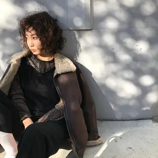 ショート カラー パーマ vain所属・パーマウルフショート 濱田匠のヘアスタイル