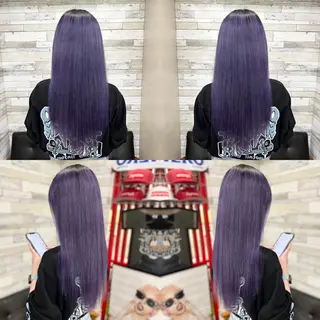 セミロング カラー "PEPPU "所属・派手髪、ハイトーン ショートヘアShinのヘアスタイル