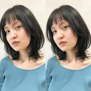 ミディアム カラー 似合わせ レイヤー須川のヘアスタイル