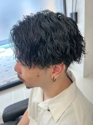 ミディアム パーマ メンズ 💈メンズ特化 美容師サキ💈のヘアスタイル