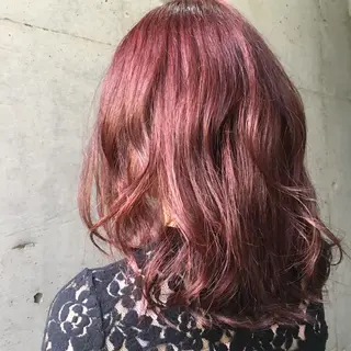 ミディアム カラー パーマ 福重 奨のヘアスタイル