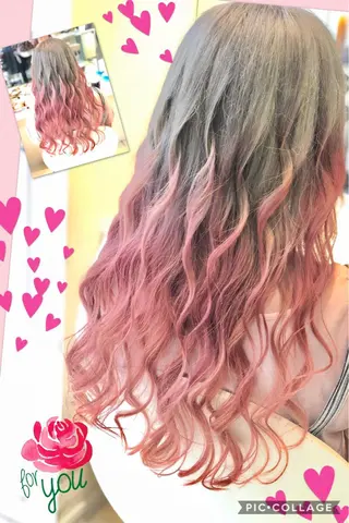 ロング カラー 永島 桜のヘアスタイル