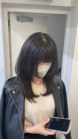 ミディアム sunc所属・レイヤーカット ワンホンヘアそうたのヘアスタイル