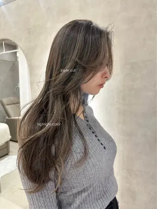 ロング カラー 骨格補正カット/ 宮城麗可のヘアスタイル