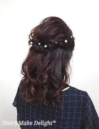 ロング ヘアアレンジ Hair&Make  Delight*のヘアスタイル