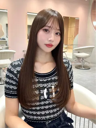 ロング カラー 美髪矯正 ブリーチな しダブル🍒❤ゆうきのヘアスタイル