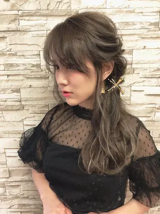 ミディアム カラー ヘアアレンジ omocha hair salon所属・大嶋 伸吾のヘアスタイル