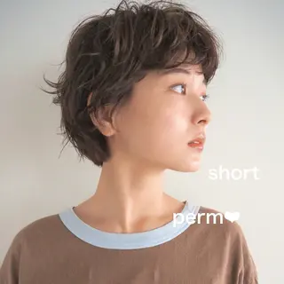 ショート パーマ ショートパーマ✂️ 無料カット🔥すかいのヘアスタイル