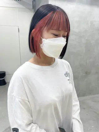 ミディアム nuu所属・💜ショート💜 ウルフ、ボブ二色亜美のヘアスタイル