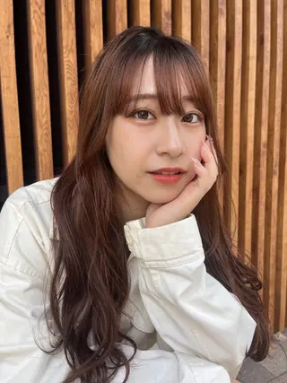 ロング YUNA🍒 暖色カラーのヘアスタイル