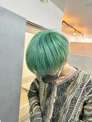 ショート カラー パーマ ヘアアレンジ メンズ キッズ ネイル マツエク・マツパ eir心斎橋店所属・エビスザキレン／メン ズ／心斎橋🌳のヘアスタイル