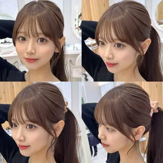 セミロング レイヤーカット/ 顔まわり/アオイのヘアスタイル