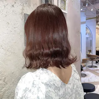 ミディアム 川井麻由🎀アイドル 量産🎀ピンクカラーのヘアスタイル