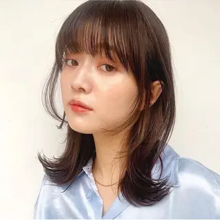 セミロング カラー 🌱小顔ヘア/ボブ ミディアム/双葉🌱のヘアスタイル