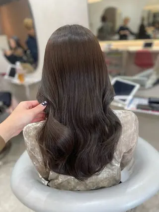 セミロング カラー 新宿/韓国ヘア 中明度カラー/かやのヘアスタイル