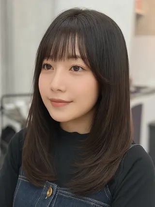 セミロング ✨韓国ヘア✨ レイヤー✂️鎌倉楓麻のヘアスタイル