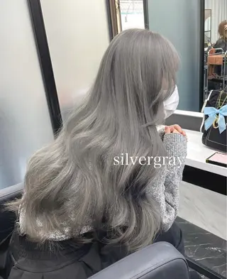 ロング カラー エクステ🩵ブリーチ 韓国ヘア🩵KAEのヘアスタイル