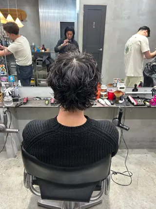 ミディアム メンズ 【明大前フェード/ メンズパーマ/岳】のヘアスタイル