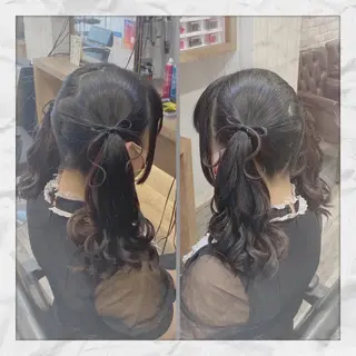 セミロング ヘアアレンジ ヘアセット/着付け 𓇼 松本 夏美𓇼のヘアスタイル
