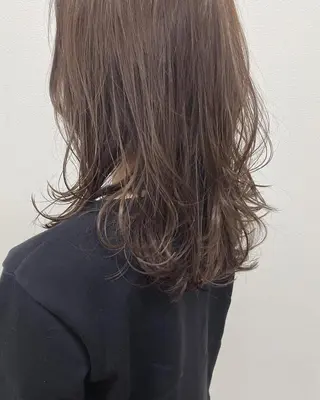 セミロング カラー ヘアアレンジ 酸性縮毛矯正🧴韓国 レイヤー/髪質改善のヘアスタイル