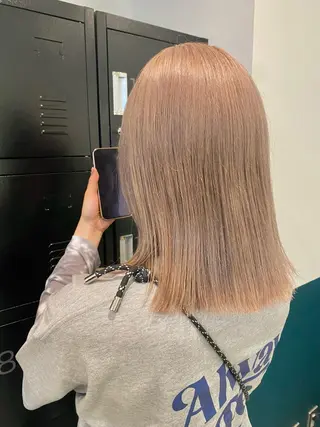 ミディアム カラー 聖斗 /ハイトーン/パーマのヘアスタイル