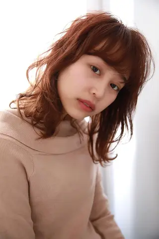 ミディアム カラー パーマ 山下 直人のヘアスタイル