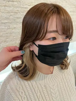 ミディアム カラー 韓国/インナーカラー 🍑YUI🍑のヘアスタイル