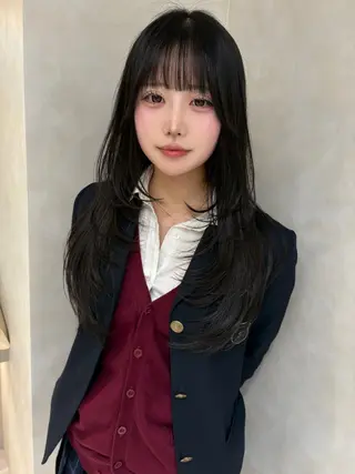 ロング カラー ヘアアレンジ fumika🎀 韓国ヘア×ベージュのヘアスタイル