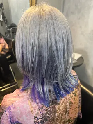 ミディアム カラー 垢抜けハイトーン×ブ ロウリストAZUKIのヘアスタイル