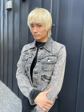 ショート カラー メンズ スパイラルパーマ 🌐hina⭐️のヘアスタイル