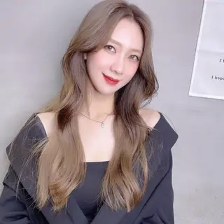 ロング カラー ブリーチなし透明感カ ラー×韓国ヘア♡ヒデのヘアスタイル